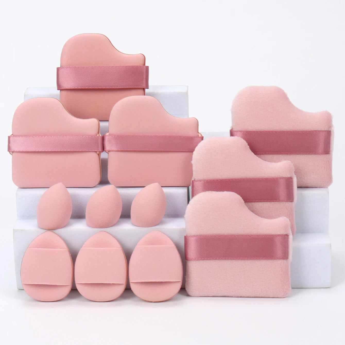 Set 12 Spugnette Trucco Multifunzione — Puff, Cuscinetti e Beauty Blender