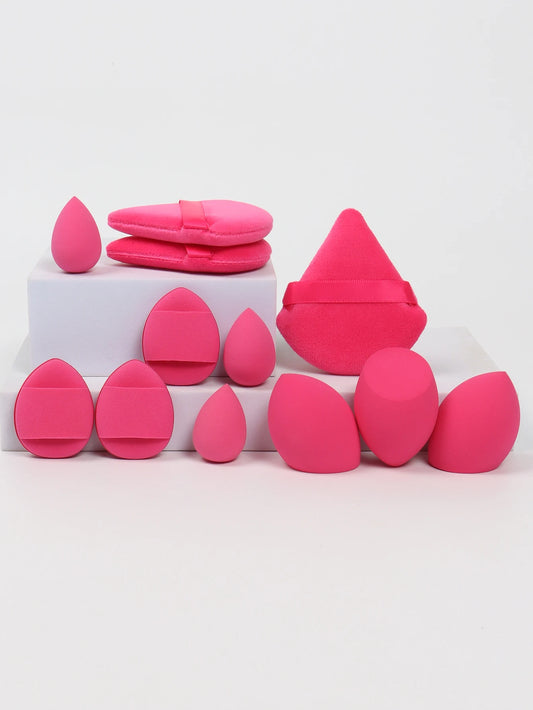 Set 12 Spugnette Trucco Multifunzione — Puff, Cuscinetti e Beauty Blender