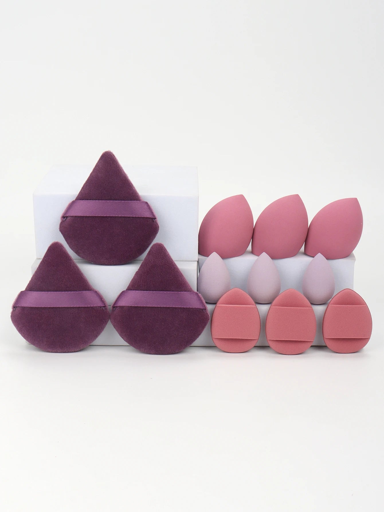 Set 12 Spugnette Trucco Multifunzione — Puff, Cuscinetti e Beauty Blender