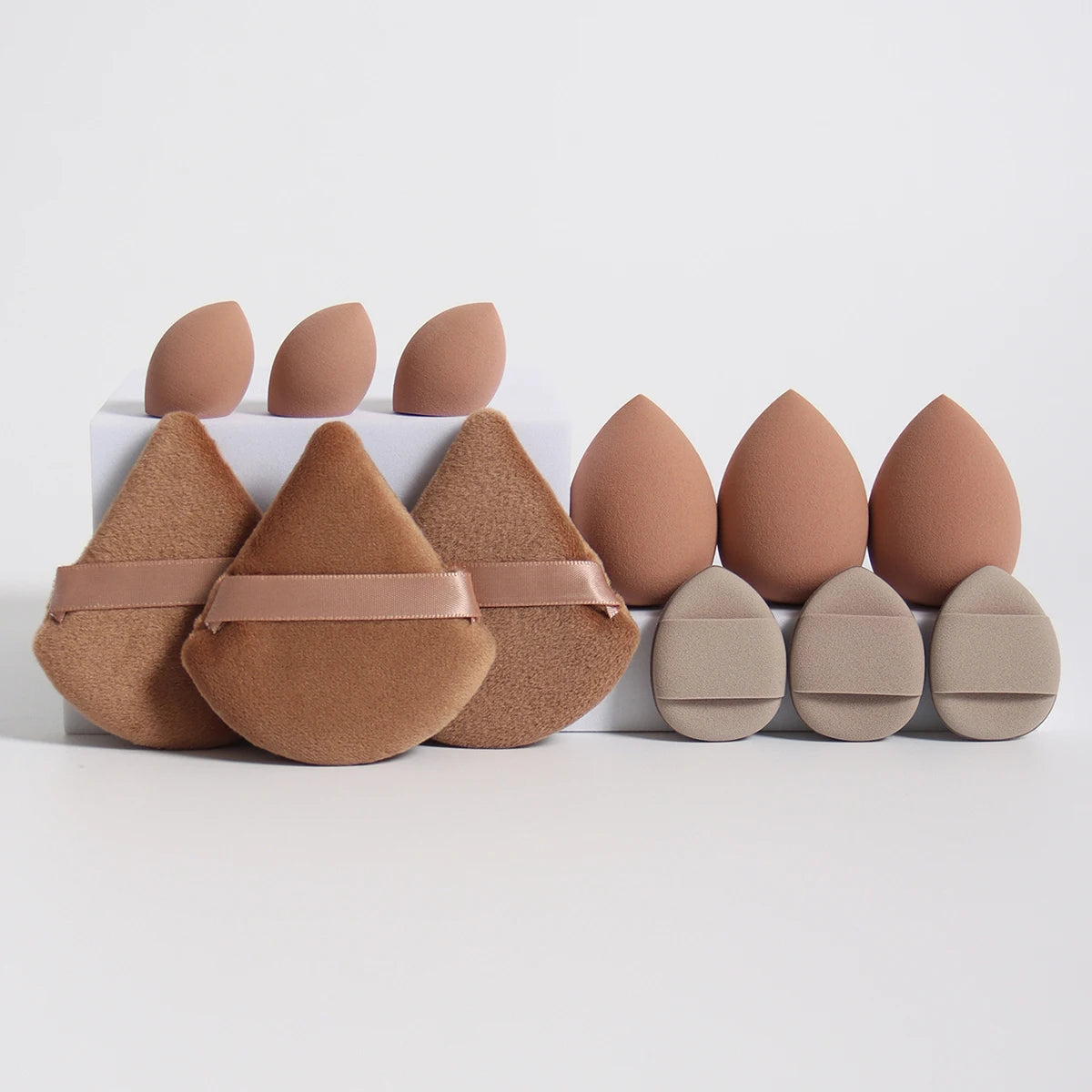 Set 12 Spugnette Trucco Multifunzione — Puff, Cuscinetti e Beauty Blender
