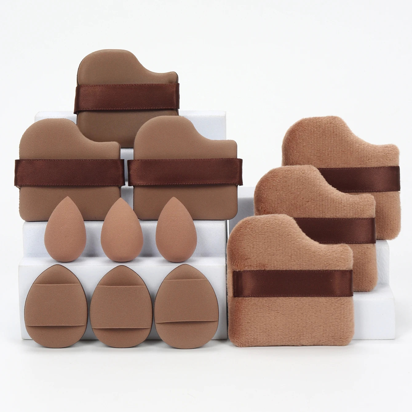 Set 12 Spugnette Trucco Multifunzione — Puff, Cuscinetti e Beauty Blender