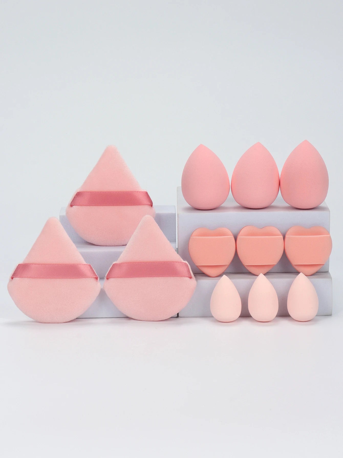 Set 12 Spugnette Trucco Multifunzione — Puff, Cuscinetti e Beauty Blender