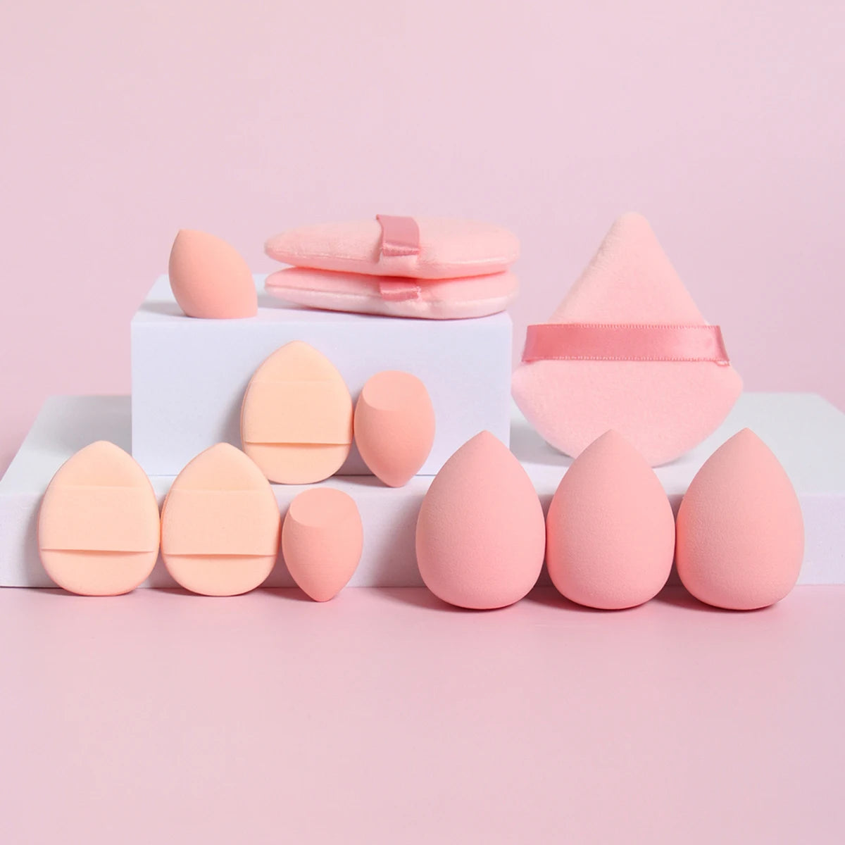 Set 12 Spugnette Trucco Multifunzione — Puff, Cuscinetti e Beauty Blender