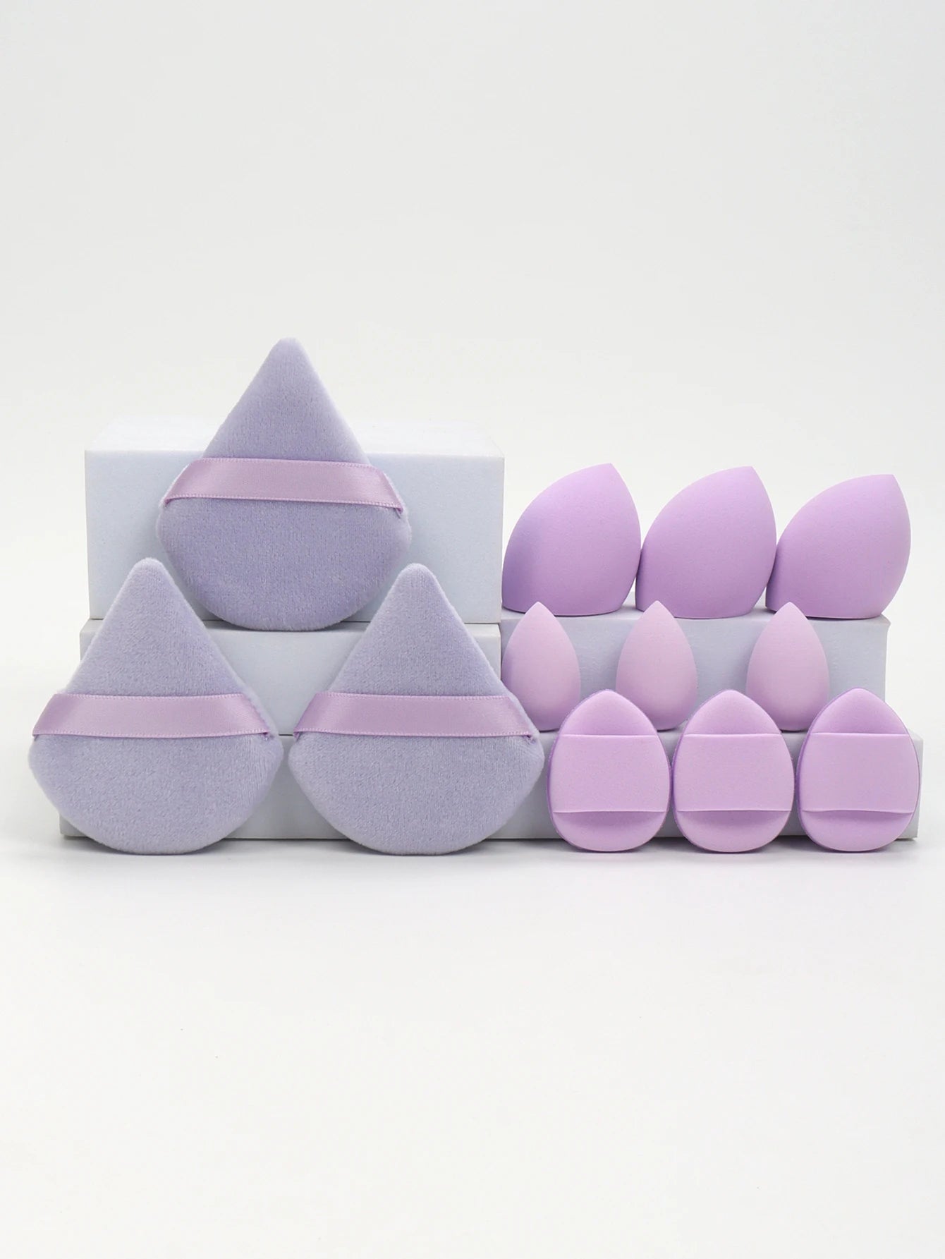 Set 12 Spugnette Trucco Multifunzione — Puff, Cuscinetti e Beauty Blender
